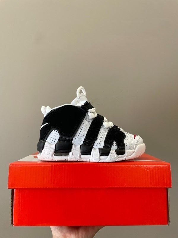 NEW Uptempos Kids Basketball Shoes More Tri-Color Pippen Total White Sunset Multi-Color Black Bulls Renowned Rhythm Raygun Denim