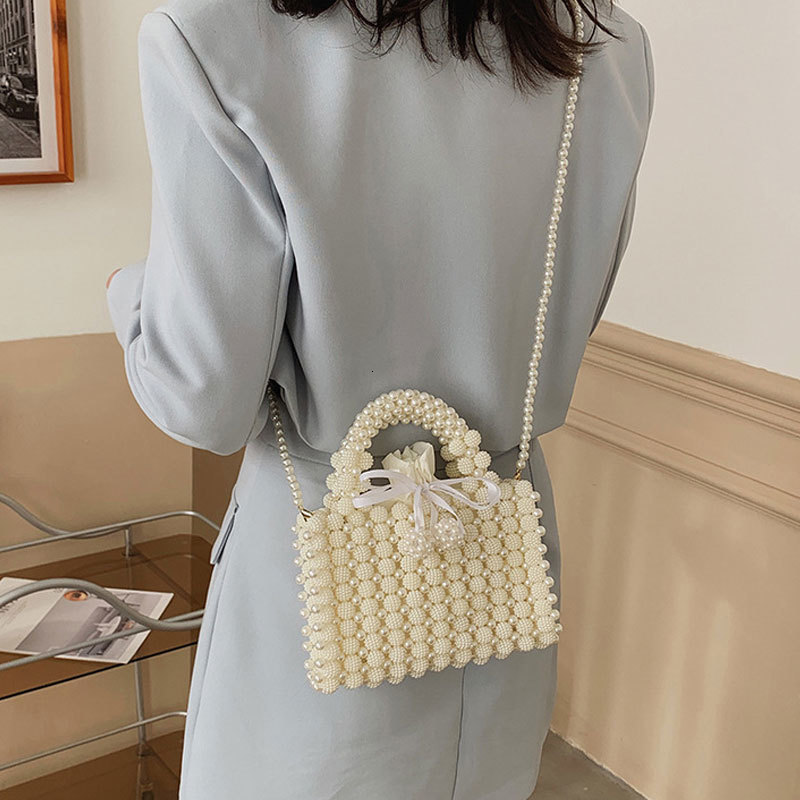 Evening Bags YoReAi Women Pearl Handmade Bag Beaded Clutch Wallet Magic Handbags Ladies Wedding Bridal Handbag Party Purse 230711