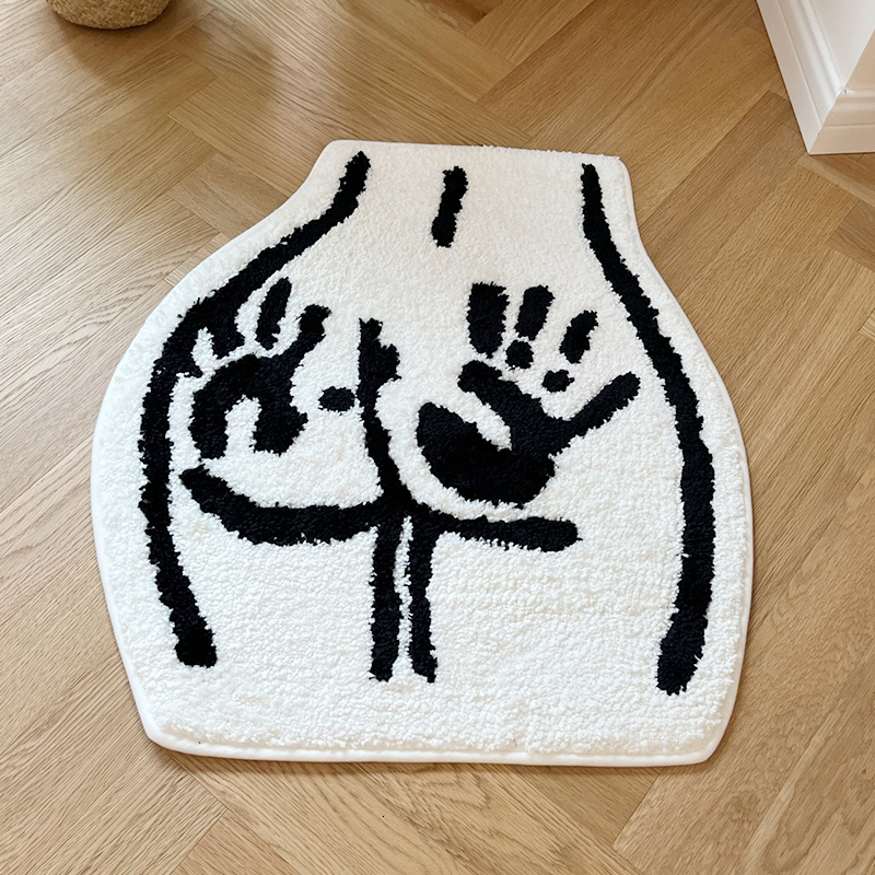 Carpet Ass Butt Soft Tufted Rug for Bathroom Nonslip Absorb Water Plush Handmade floormat Bedroom Kitchen Toilet 230711