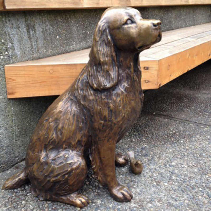 HOT Springer Spaniel Statue Garden Decor Resin Animal Dog Sculpture Yard Lawn Outdoor Decorative Ornament L230620