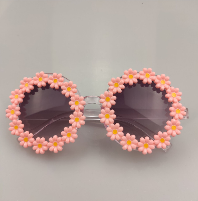 Sunglasses Summer Children Cute Acrylic Flower Outdoor Sun Protection Sunglasses Baby Girls Classic Sunglasses Kids Boy UV400 Sunglasses 230710
