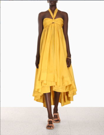 Leisure Dress Designed by Australian Designer for Spring/Summer 2023 New Silk Yellow Hanging Collar Irregular Dress 01
Leisure Dress Designed by Australian Designer for Spring/Summer 2023 New Silk Yellow Hanging Collar Irregular Dress 01