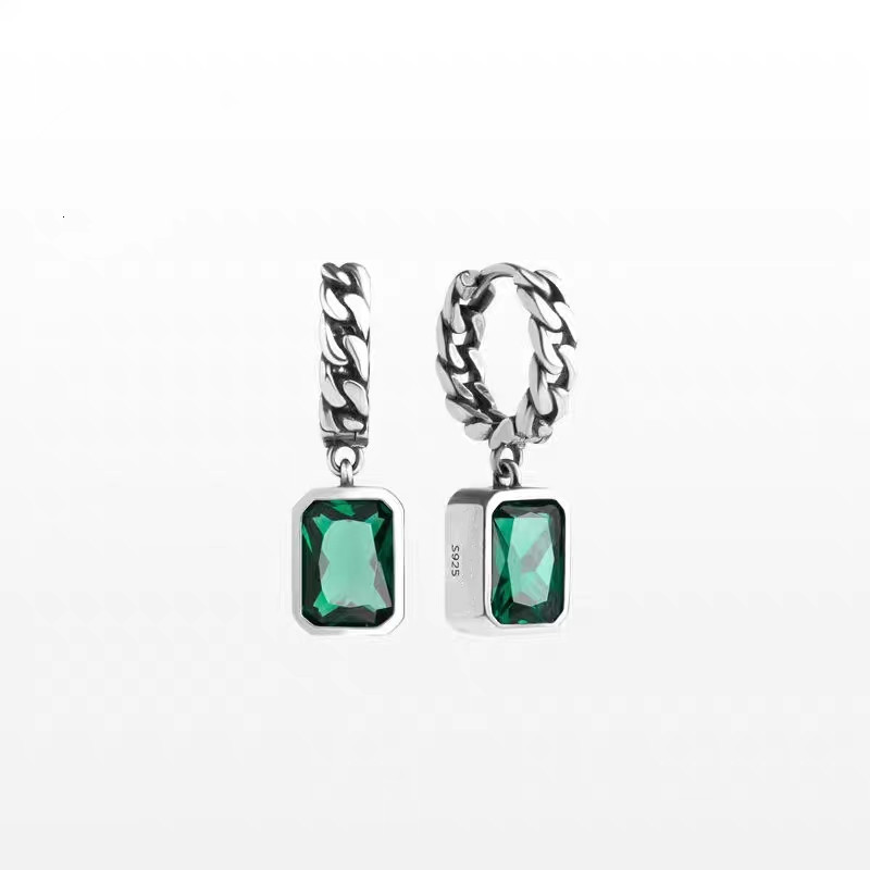 Stud Women s Hypoallergenic Green Zircon Earrings Couple Geometric Vintage Pierced Charming Chic Fashion Party Jewelry Gifts 230710