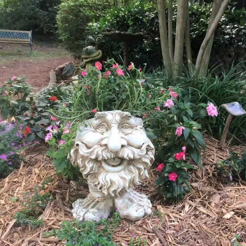 In StockMuggly's The Face Garden Statue Planter Outdoor Garden Home styles Antique White Grumpys Granny The Muggly Face Statue L230620