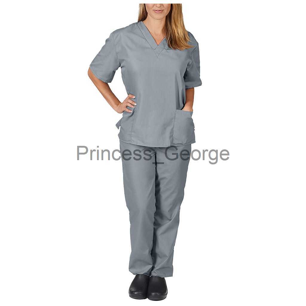 Others Apparel Pet Grooming Institution Scrubs Set High Quality Spa Uniforms Unisex Vneck Work Clothes Medical Suits Clothes Scrubs Tops Pants x0711