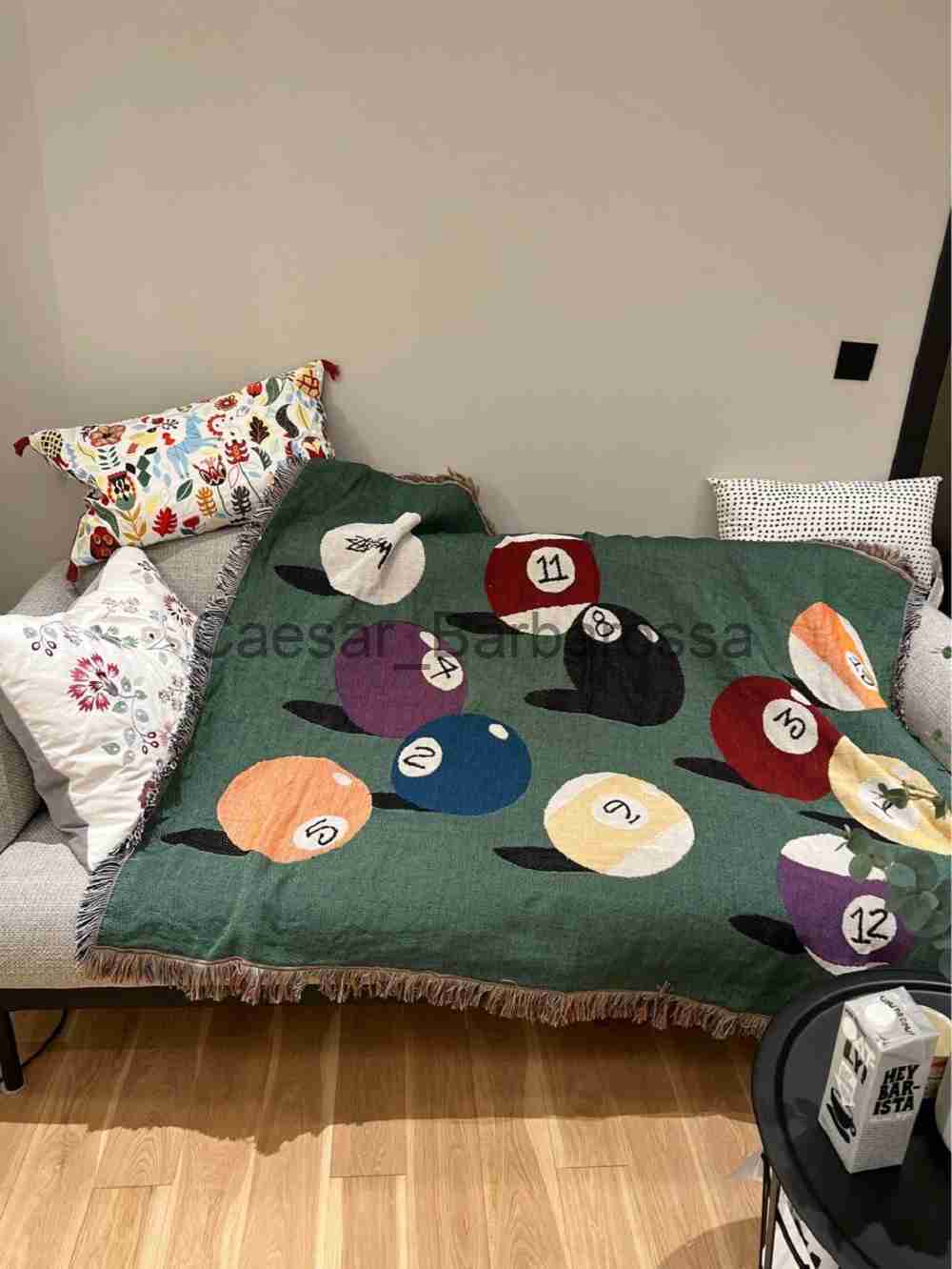 Blankets Billiards Knitted Blanket Picnic Mat Blankets Tapestry Sofa Cushion Travel Cloak Bedroom Decorative Outdoor Carpet Highquality x0711