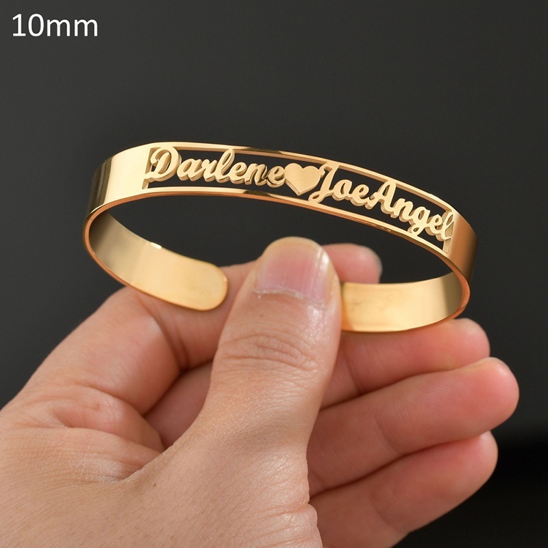 Chain 31 Styles Stainless Steel Customized Bangle Personalized Nameplate Letter Heart Bracelet For Women Girl Jewelry Wedding Gift 230710