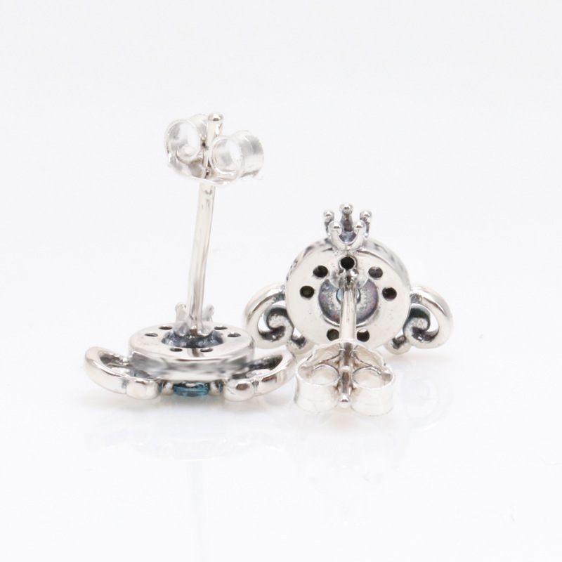 Women's Plated Pumpkin Stud Earrings with Sparkling Crystal Accents - Ideal Gift for Valentine's Day & Christmas