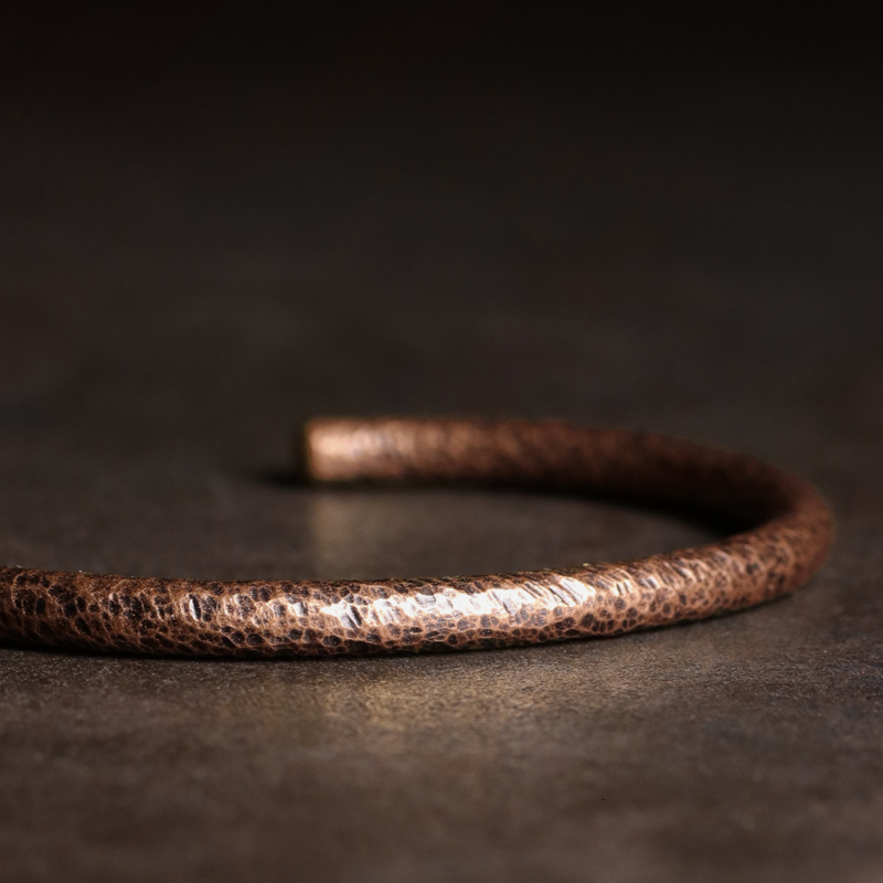 Chain Jewelry Sets Cuff Solid Copper Bracelet Rustic Metal Oxidized Punk Bangle Viking Handmade Unisex Couple Accessories Handcuff 230710