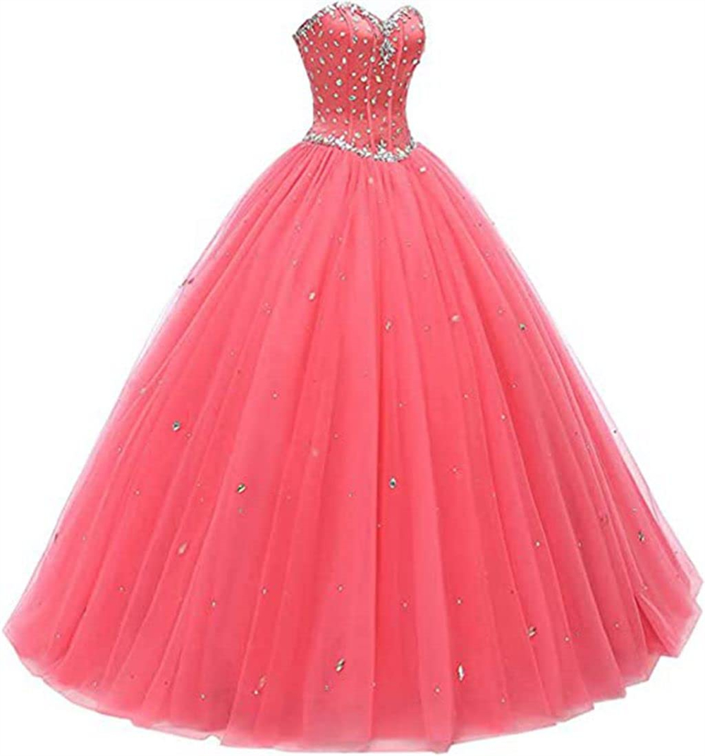 Quinceanera Dresses Princess Sweetheart Crystal Ball Gown with Tulle Lace-up Plus Size Sweet 16 Debutante Party Birthday Vestidos De 15 Anos 145