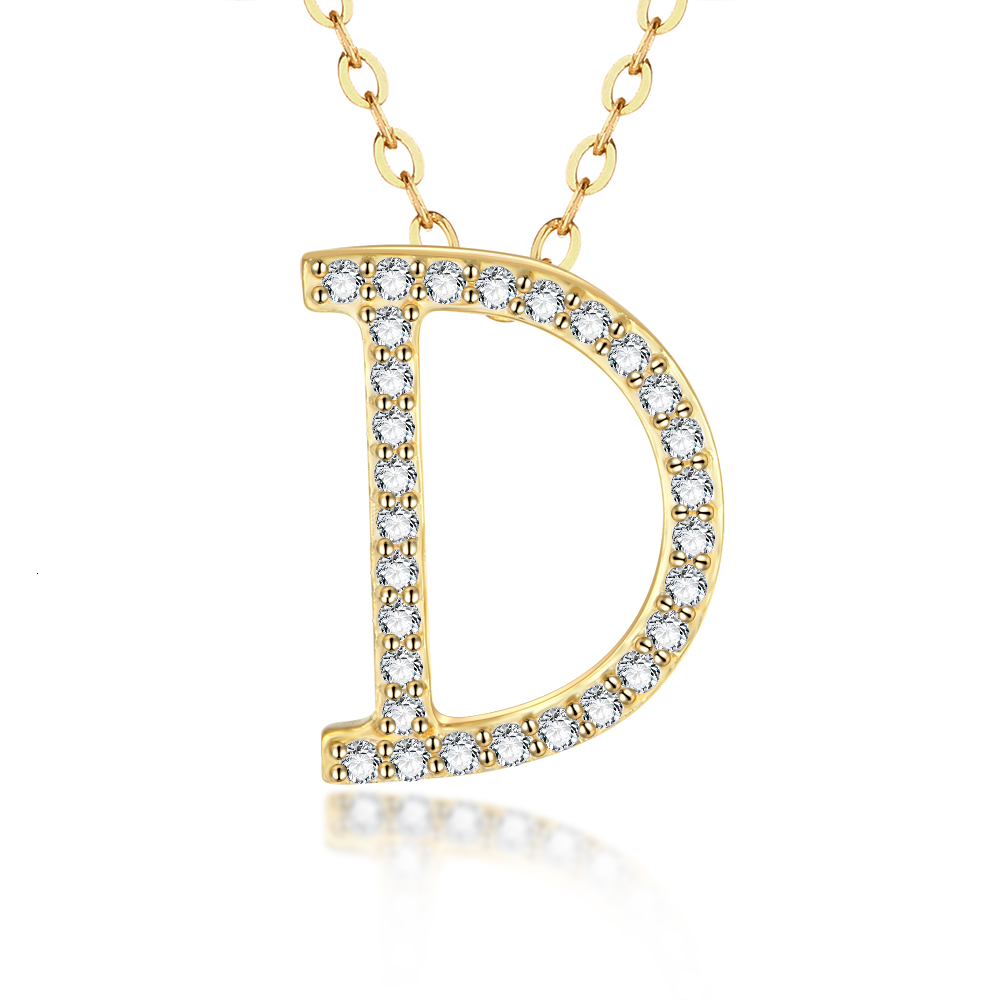 Pendant Necklaces Fashion Solid 925 Sterling Silver Initial 26 Letter Charms Pendant For Women Necklace Jewelry Accessories With Chains 230710