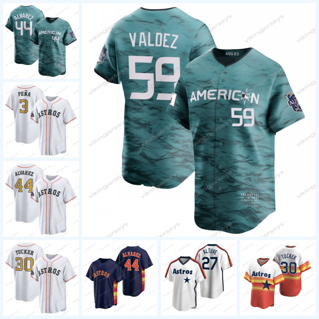 Astros 2023 All Star Jersey 59 Framber Valdez 44 Yordan Alvarez 30 Kyle Tucker Jose Altuve Jeremy Pena Alex Bregman Jose Abreu Cristian Javier Luis Garcia Yainer Diaz, Men flex base
Astros 2023 All Star Jersey 59 Framber Valdez 44 Yordan Alvarez 30 Kyle Tucker Jose Altuve Jeremy Pena Alex Bregman Jose Abreu Cristian Javier Luis Garcia Yainer Diaz, Men flex base