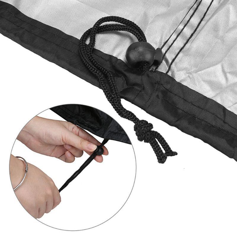 BBQ Tools Accessories BBQ Cover Outdoor Dust Waterproof Weber Heavy Duty Grill Cover Rain Protective Outdoor Barbecue Cover Round Bbq Grill Black190T 