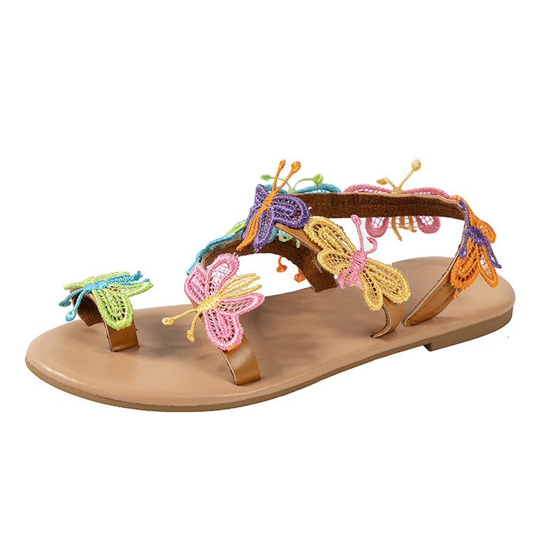 Sandals Summer Women Butterfly Flats Sandals Casual Beach Shoes Fashion Clip Toe Slippers Walking Bohemian Shoes Femme Slides 230710