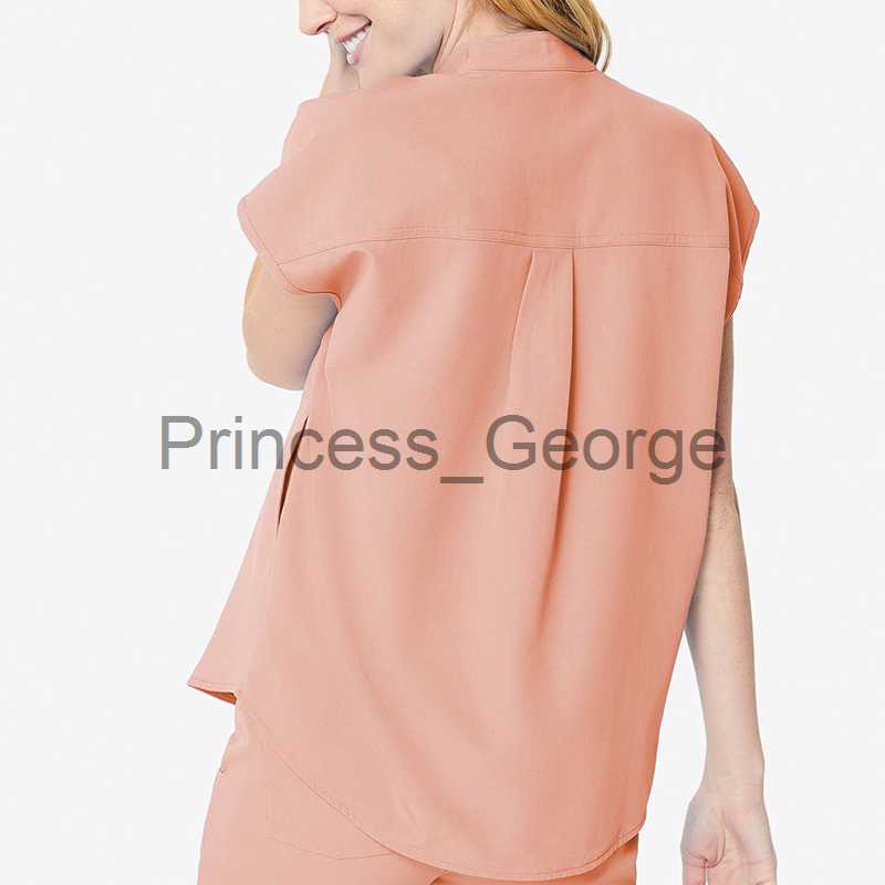 Others Apparel Solid Color Uniform Nurse Workwear Scrubs Set Top Pant Women Summer Elastic Quick Drying Hospital Doctor Working Suits x0711