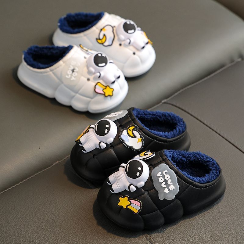 Slipper Outdoor Winter Plush Slippers for Kids Women Men's Waterproof Warm Non-Slip Plush Home Thick Flat Platform Slip On Ladies Shoes 230710