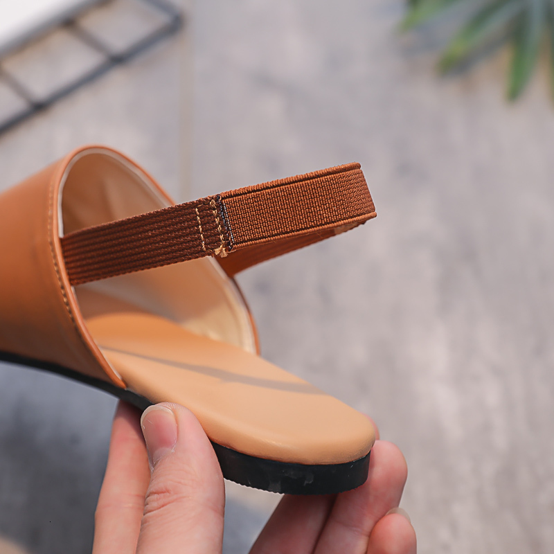 Slipper Arrival Kids Slipper Spring Summer Gold White Brown Leather Sling Back For Boys Girls Size 21-42 230710