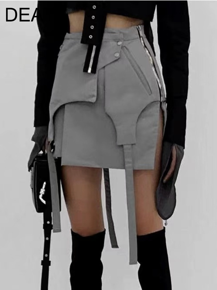 Skirts DEAT Fashion Women Skirt High Waist Deconstruct Multi-layer Irregular Stitching Asymmetric Mini Skirts Spring 17A4000H 230710