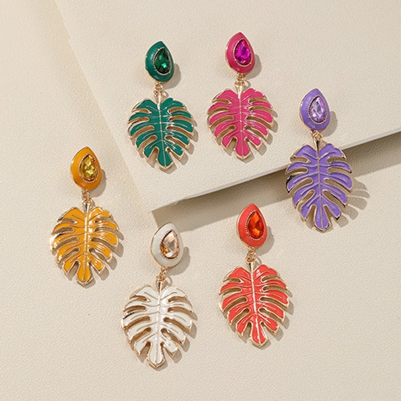 Stud Vintage Fashion Metal Flower Drop Earrings for Women Geometric Long Big Crystal Dangle Earring Grils Stainless Steal Ear Jewelry 230710