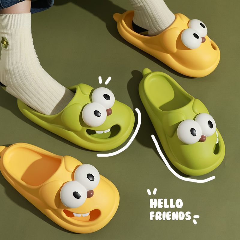 Slippers Funny Cartoon Dog Slippers Women Summer Hollow Out Thick Sole Anti-slip PVC Slippers Shoes for Women Zapatos De Mujer 230710