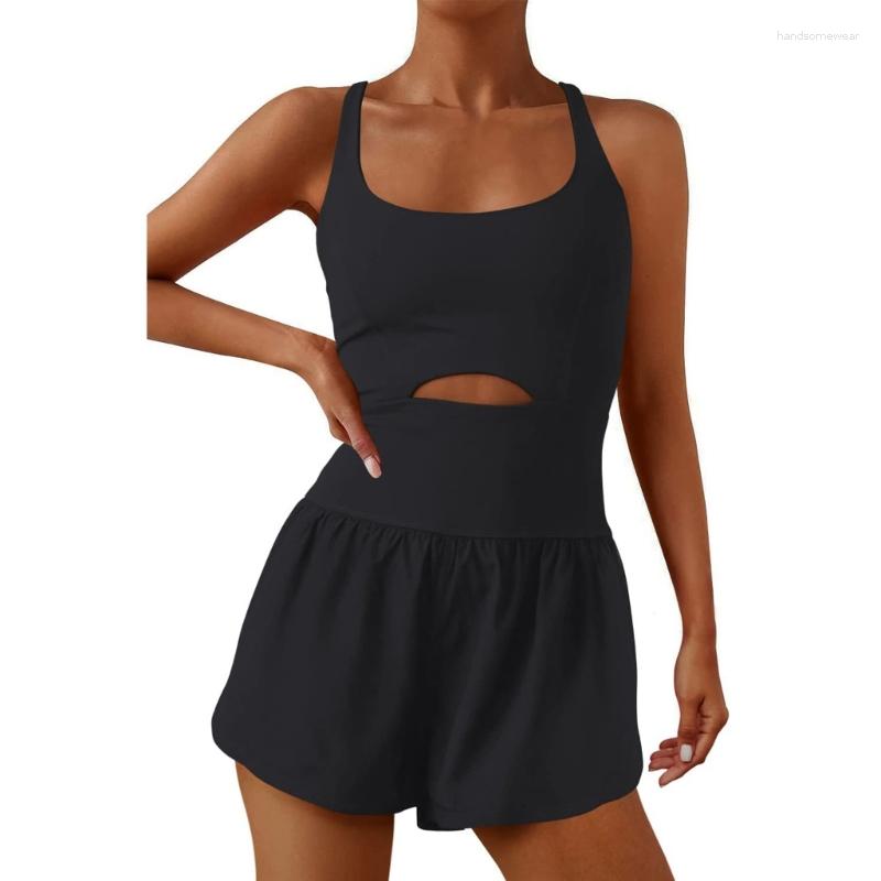 Women Running Onesie Workout Solid Color One-Piece Outfit Female Casual Jumpsuits Rompers Tummy Control Jumpsuit B1