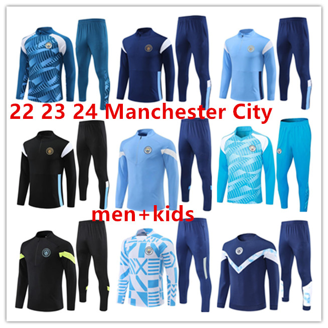 

2023 2024 man tracksuit City HAALAND half zip Training Suit MEN Kids 22/23/24 Long sleeve Sportswear Football 2022 2023 Boys girls Survatment Foot chandal, 11