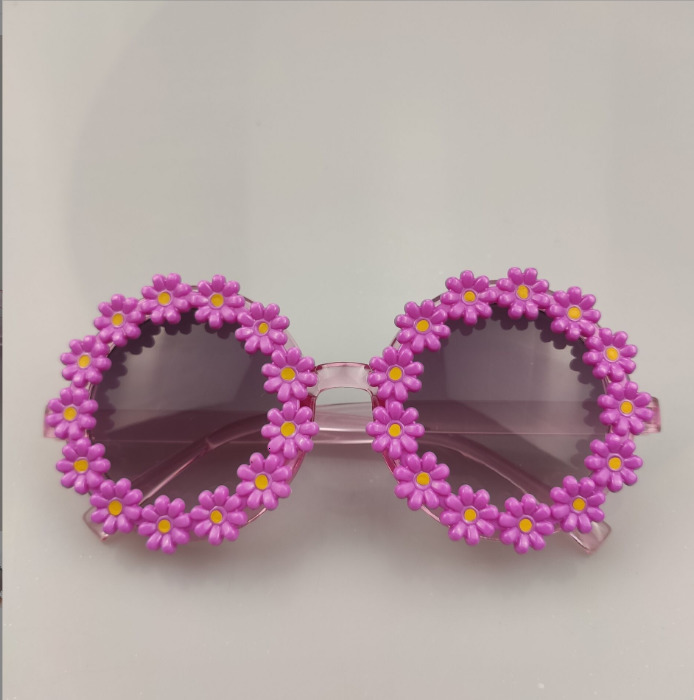 Sunglasses Summer Children Cute Acrylic Flower Outdoor Sun Protection Sunglasses Baby Girls Classic Sunglasses Kids Boy UV400 Sunglasses 230710