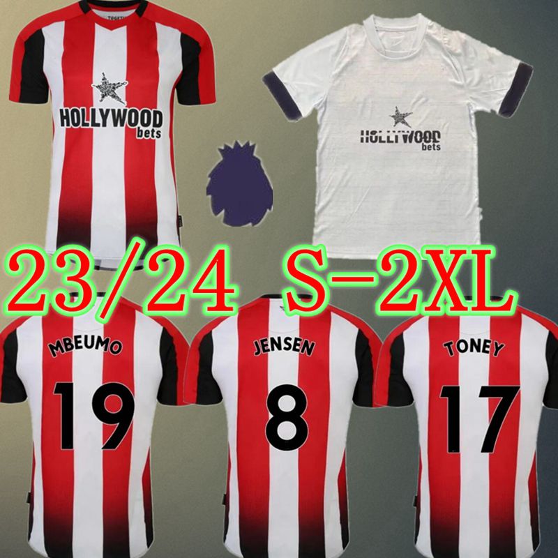 23 24 Brentfords Fc Home Soccer Jerseys 2023 2024 Adult Toney Mbeumo Henry Second Football Shirts Men Kids Kit 88