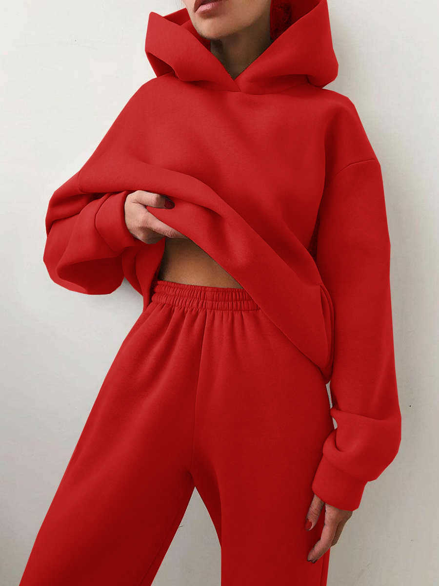 women tracksuits sport suits Autumn and winter womens casual fashion thickened long sleeve sweater pants two-piece suit