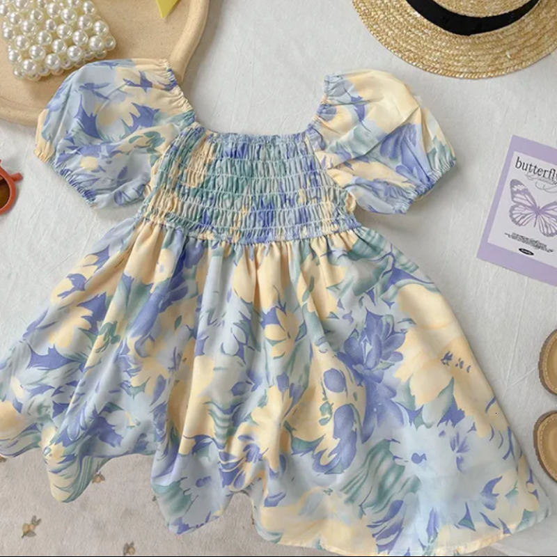 Family Matching Outfits Summer Mother Kids Chiffon Floral Dress Mom and Daughter Matching Clothes Women Baby Girl Clothes Family Matching Outfits 2307