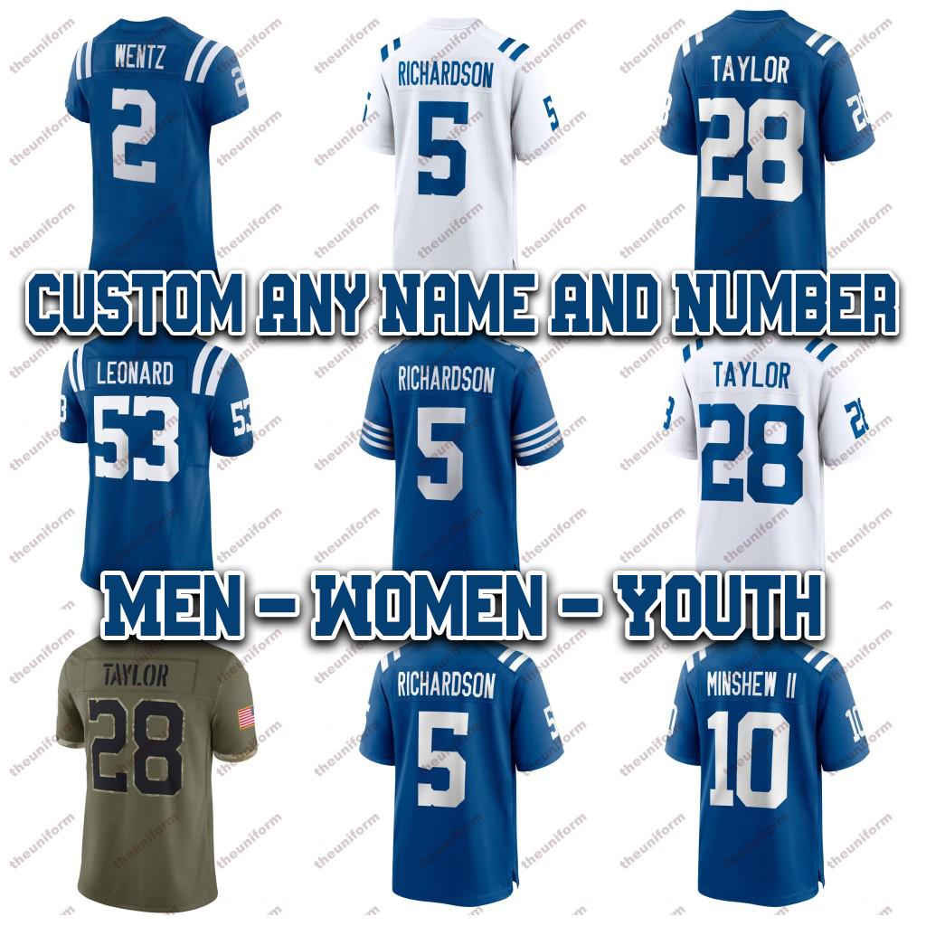 Custom Mens 5 Richardson American Football Jerseys 28 Taylor 11 Pittman Jr 14 Pierce 1 Campbell 44 Franklin 99 Buckner Womens Youth Football Jersey Size S-5XL, Youth 3
Custom Mens 5 Richardson American Football Jerseys 28 Taylor 11 Pittman Jr 14 Pierce 1 Campbell 44 Franklin 99 Buckner Womens Youth Football Jersey Size S-5XL, Youth 3