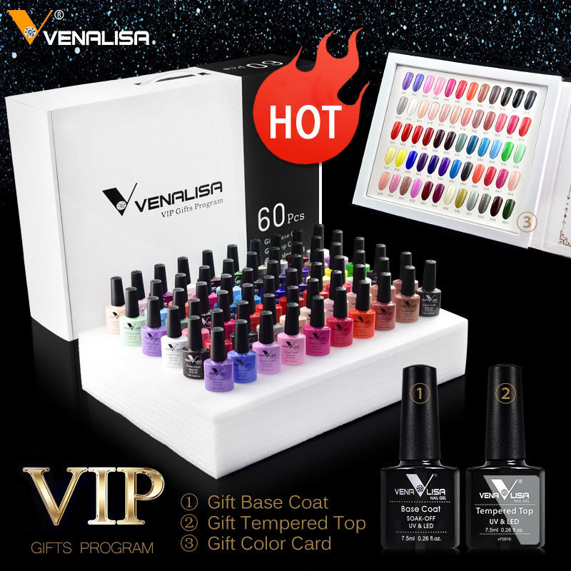 Nail Polish #61508 Venalisa VIP 36/60 Colors 7.5ml Whole Set UV Nail Gel Polish Kit With Base Top Palette 3IN1 Gel Nail Polish 230711