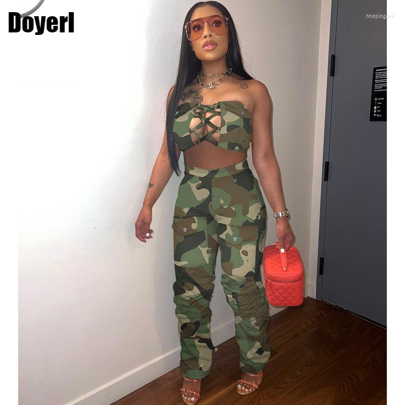 Women' Two Piece Pants Camouflage Tracksuit Women Set Clothes Jogging Sportswear Suit Lace Up Tube Top Cargo Womens Outfits Club, Black
Women' Two Piece Pants Camouflage Tracksuit Women Set Clothes Jogging Sportswear Suit Lace Up Tube Top Cargo Womens Outfits Club, Black