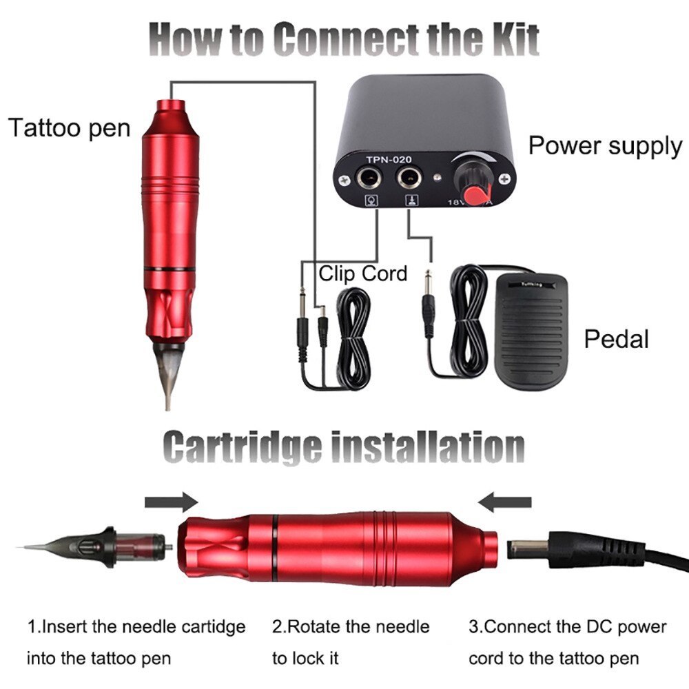 Tattoo Guns Kits MiniTattoo Power Pen Motor Tattoo Machine Set Tattoo Pen Set Professional Motor Tattoo Machine Tattoo Set Tattoo Machin 230711