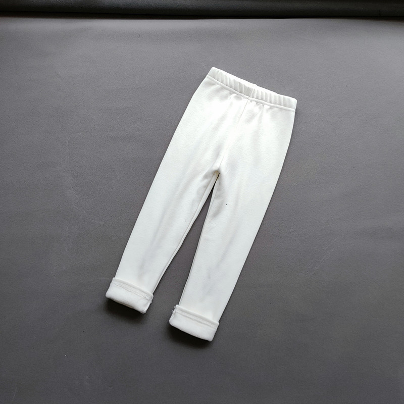 Trousers Autumn Winter Girls Fleece Leggings Kids Slim Thermal children's Solid Color Plus Velvet Warm Pants 230711