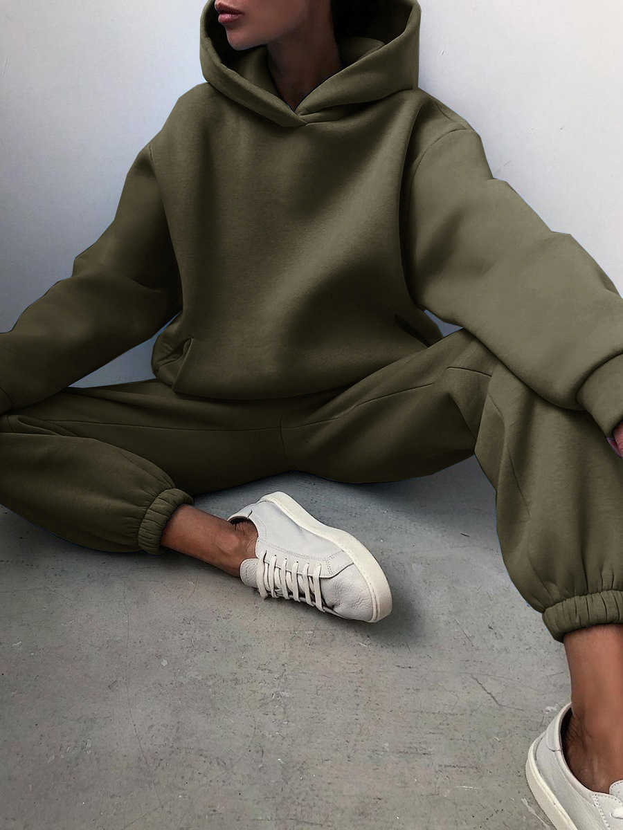 women tracksuits sport suits Autumn and winter womens casual fashion thickened long sleeve sweater pants two-piece suit