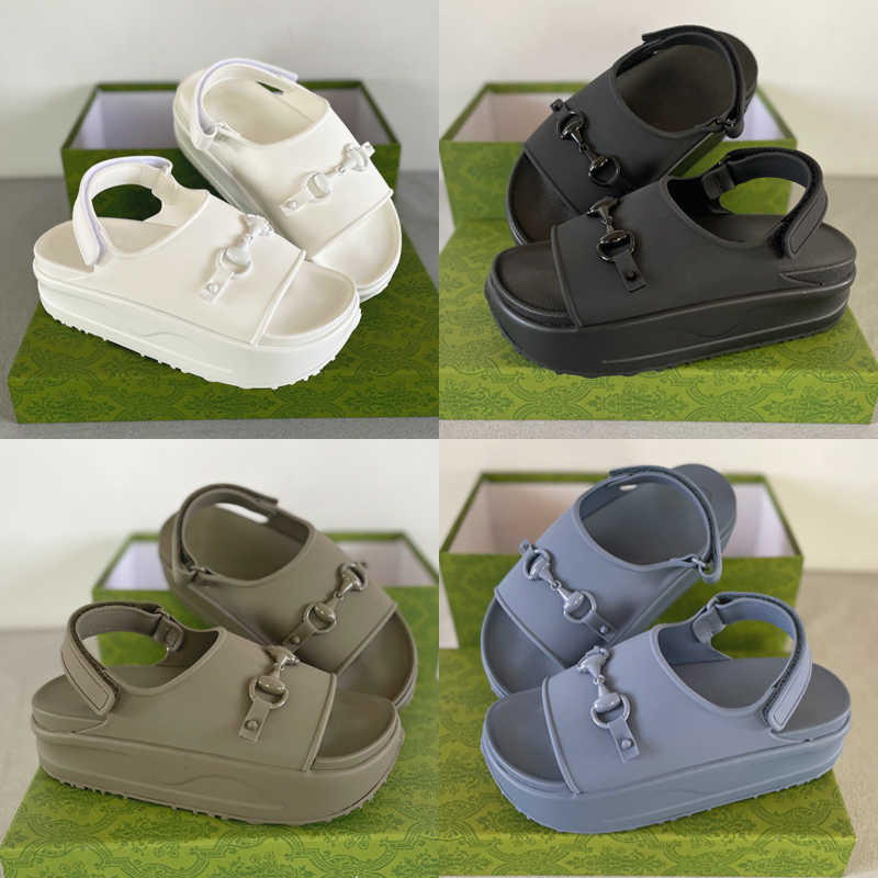 Womens Designer Sandal Thick Bottom Platform Sliders Nude Sandles Shoes Classic Beach Casual Woman Slippers Beach Sandels With Box NO448