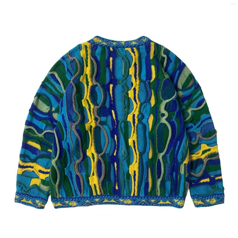 Men's Sweaters Crew Neck Sweater Ethnic Style Fashion Colorful Splicing Pullover Pull Homme Fall For Men Knitted