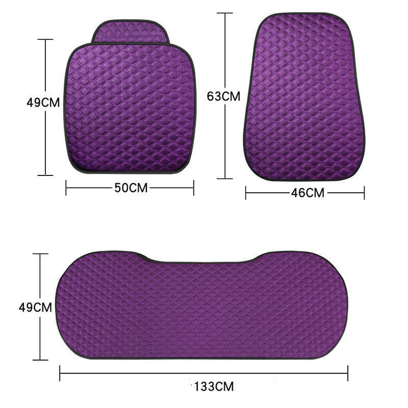 New Summer Car Seat Cover Skidproof Front Rear Backrest Flax Protector Auto Seat Protect Cushion Anti-slip Pad at Car Accessories