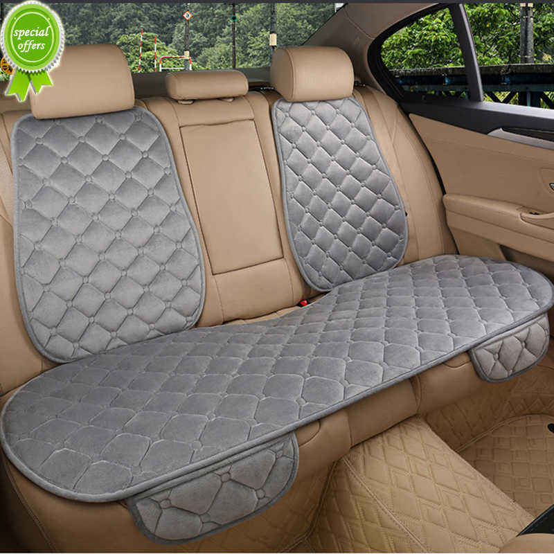 New New Thicken Plush Car Seat Cover Winter Front Rear Back Warm Auto Seat Cushion Protector Cotton Filling Universal Fit Truck SUV