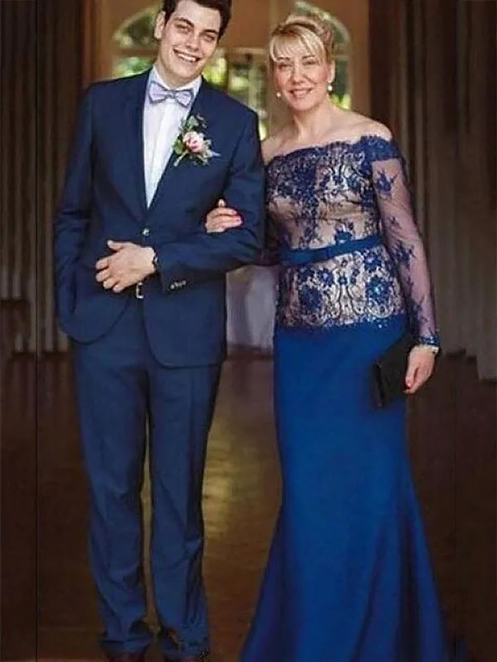 Mother's Dresses New Mother Of the Bride Dress Formal Floor-Length Plus Size Custom Gown Long Sleeve Satin Mermaid Trumpet Off-Shoulder Lace