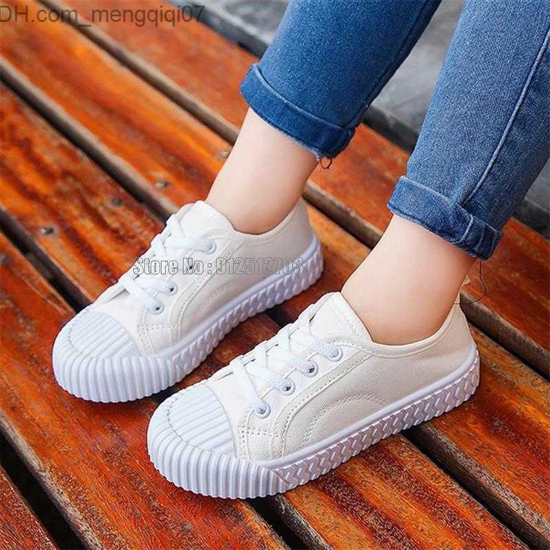 Sneakers Baby White/Black Sports Shoes Spring Lace Casual Children's Comfortable Boys/Girls Canvas Shoes Z230712