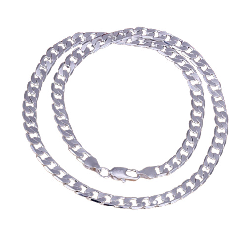 Fine 925 Sterling Silver Figaro Chain Necklace 6MM 16quot24inch Top Quality Fashion Women Men Jewelry XMAS New Arrival
