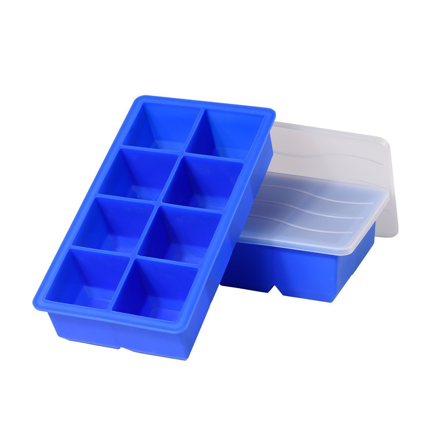 Bar Tools Silicone Ice Square Moulds Dust Proof Cover Ice Tray Large Capacity Square Ice Cube Mold Mix Colors