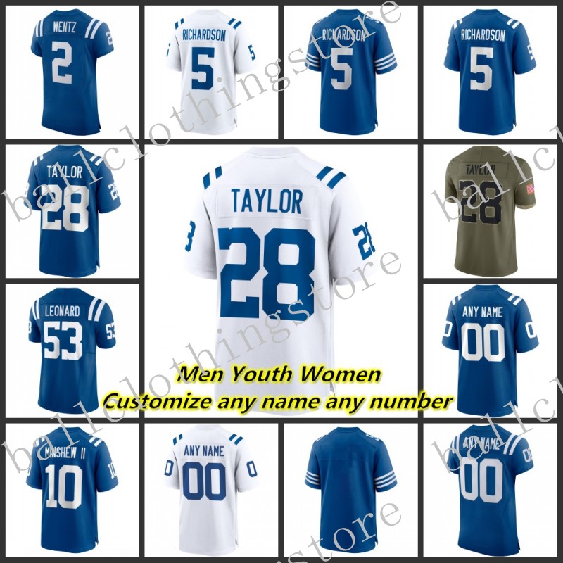 XM Custom Women Youth Mens American Football Jerseys 5 Richardson 28 Taylor 11 Pittman Jr 14 Pierce 1 Campbell 44 Franklin 58 Okereke 99 Buckner Sports Jersey S-5XL, Color2
XM Custom Women Youth Mens American Football Jerseys 5 Richardson 28 Taylor 11 Pittman Jr 14 Pierce 1 Campbell 44 Franklin 58 Okereke 99 Buckner Sports Jersey S-5XL, Color2