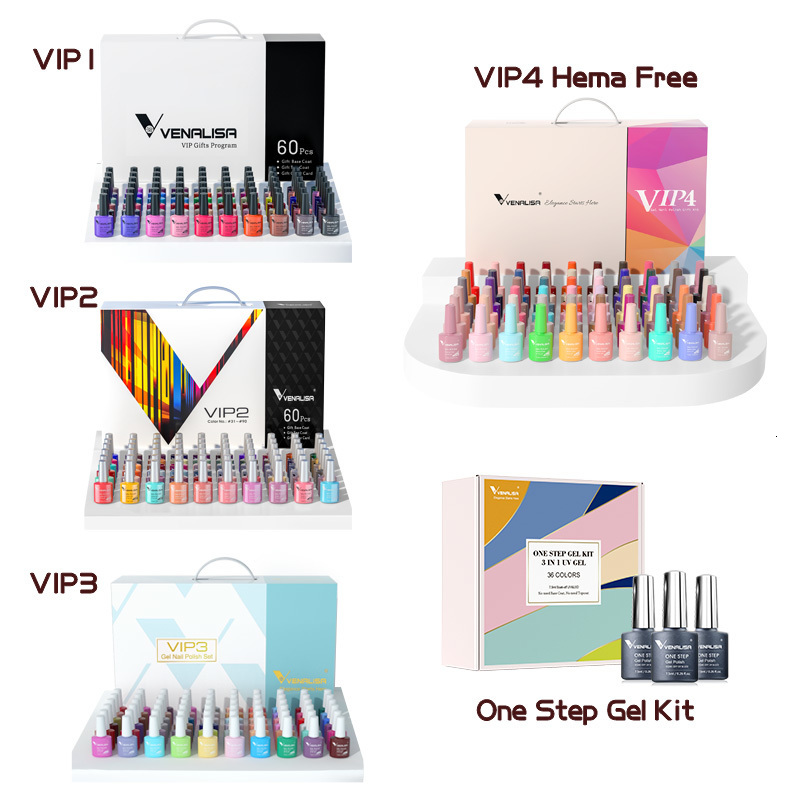 Nail Polish #61508 Venalisa VIP 36/60 Colors 7.5ml Whole Set UV Nail Gel Polish Kit With Base Top Palette 3IN1 Gel Nail Polish 230711