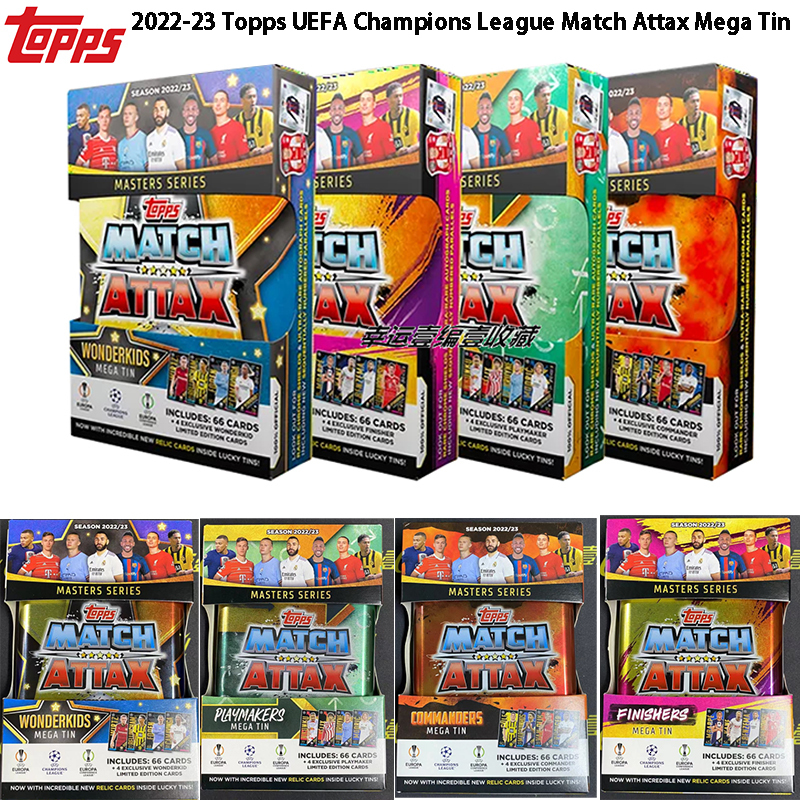 Kids' Toy Stickers 23 Topps League Match Attax Mega Tin Official Football Collection Sports Stars Mbappe Signature Cards 230711
