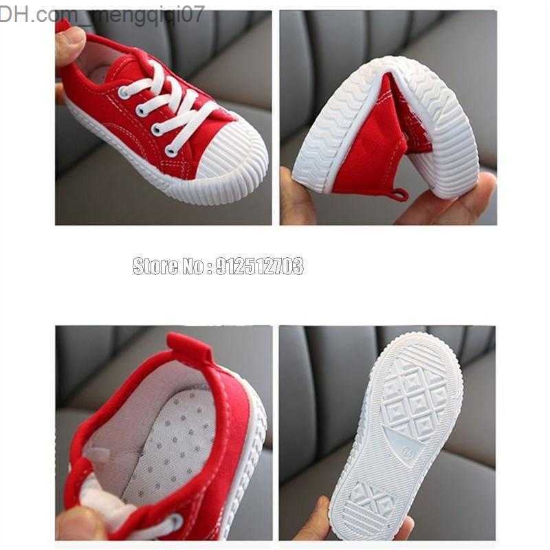 Sneakers Baby White/Black Sports Shoes Spring Lace Casual Children's Comfortable Boys/Girls Canvas Shoes Z230712