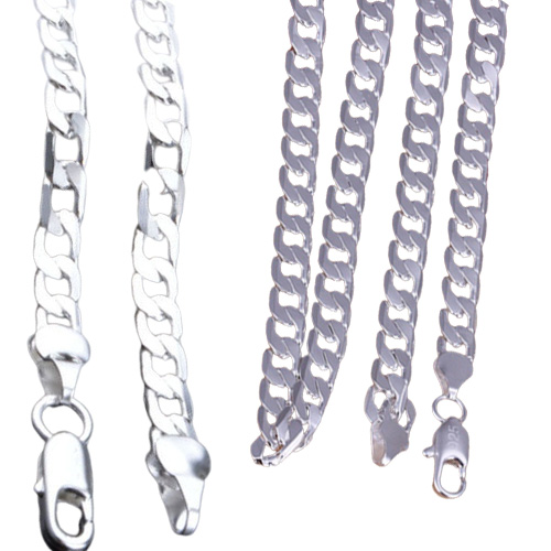 Fine 925 Sterling Silver Figaro Chain Necklace 6MM 16quot24inch Top Quality Fashion Women Men Jewelry XMAS New Arrival
