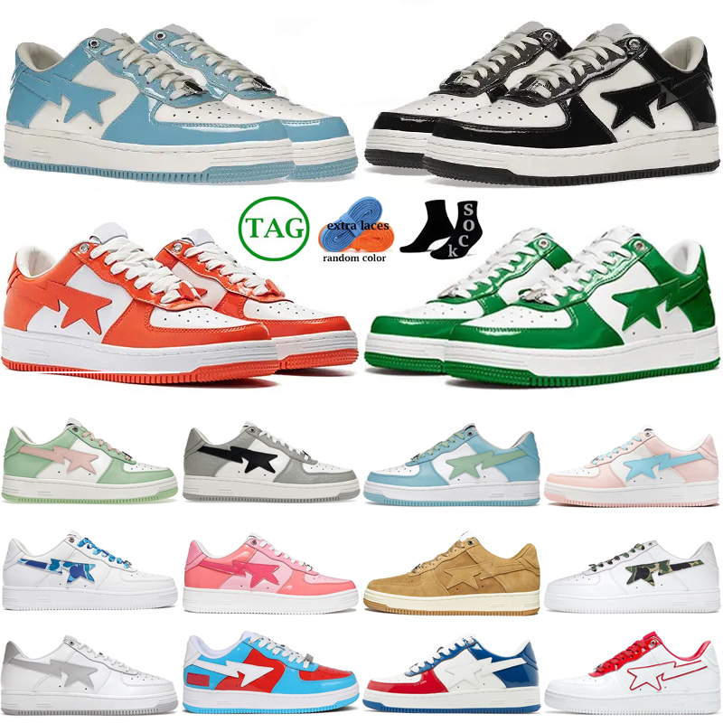 Designer Bapestas Casual Shoes Low men Sneakers Patent Leather Black White Red Blue Camouflage Skateboarding jogging Sports Star Trainers 36-45
Designer Bapestas Casual Shoes Low men Sneakers Patent Leather Black White Red Blue Camouflage Skateboarding jogging Sports Star Trainers 36-45